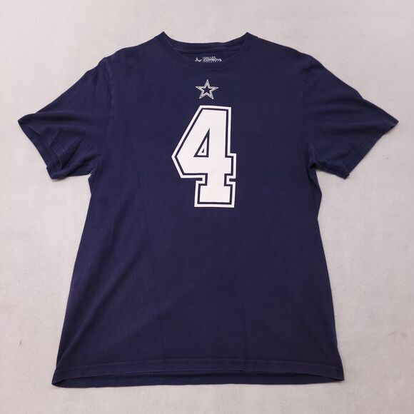 Dallas Cowboys #4 Prescott Casual Graphic T-Shirt Adult Mens Size S Blue - Picture 2 of 11